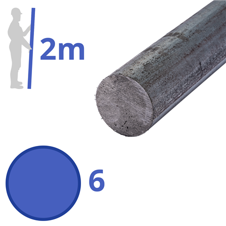Stalen massief wgw rond 6mm