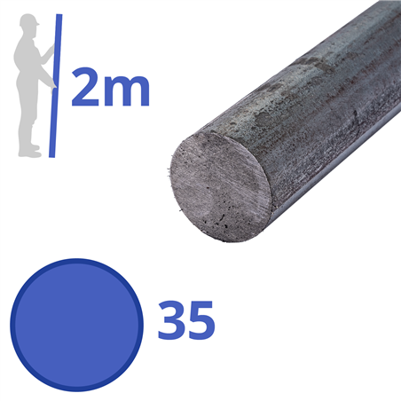Stalen massief wgw rond 35mm
