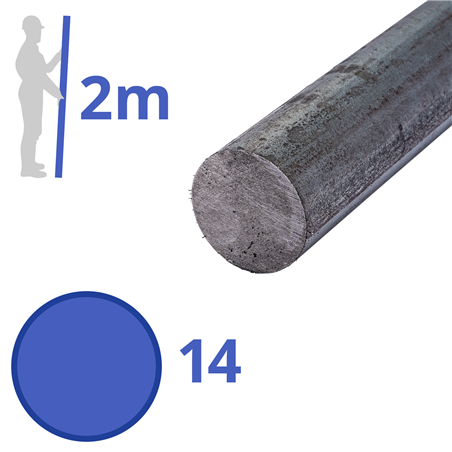 Stalen massief wgw rond 14mm