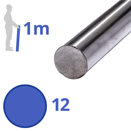 Geharde as 12mm, lengte 1m