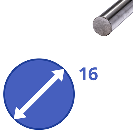 geharde as 16mm, lengte 1000mm