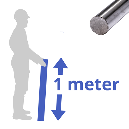 geharde as 12mm, lengte 1000mm