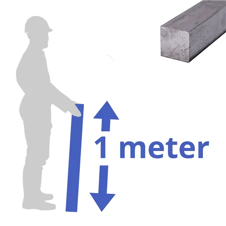 stalen blank vierkant 30x30mm, lengte 1m