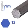Blank zeskant 13mm, lengte 1000mm