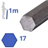 Blank zeskant 17mm, lengte 1000mm