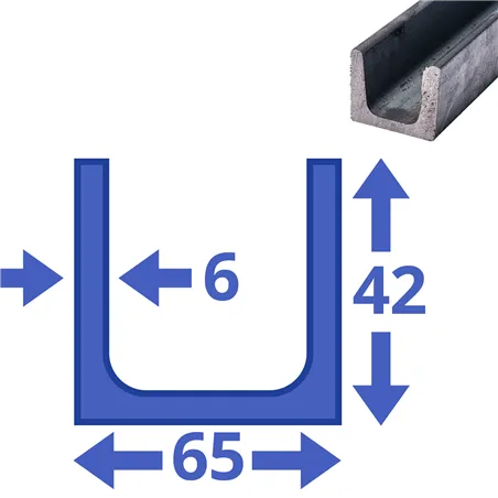 stalen UNP 42x65x42x6mm
