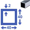 aluminium koker 40x40x2mm