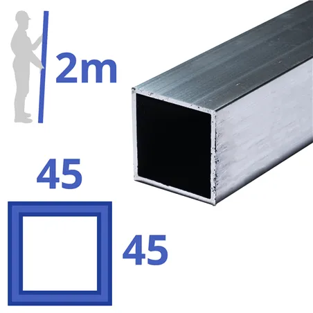 aluminium koker 45x45x2mm