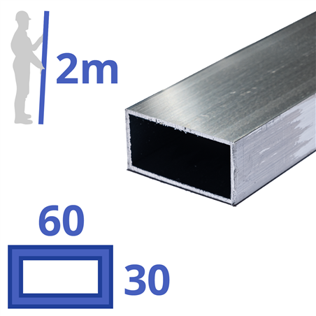 Aluminium koker 60x30x2mm