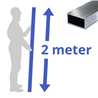 aluminium koker 20x10x2mm