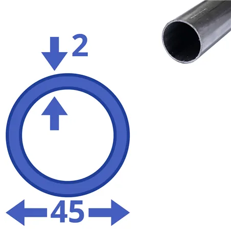 aluminium buis 45x2mm