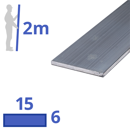 Aluminium strip 15x6mm