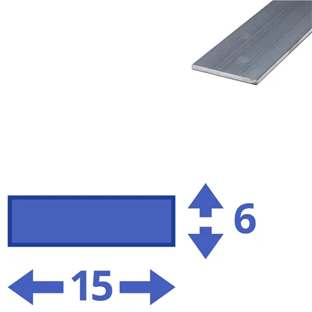 aluminium strip 15x6mm