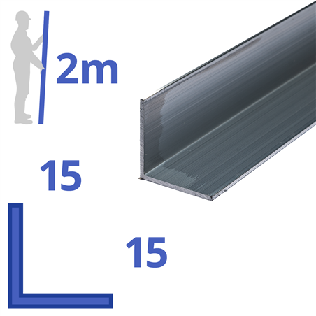 aluminium L-profiel 15x15x2mm