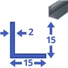 aluminium L-profiel 15x15x2mm