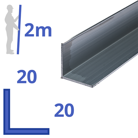 Aluminium L-profiel 20x20x2mm