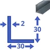 aluminium L-profiel 30x30x2mm