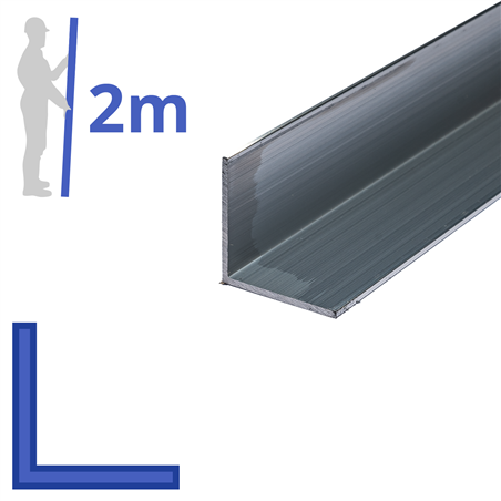aluminium L-profiel 50x50x4mm dikwandig