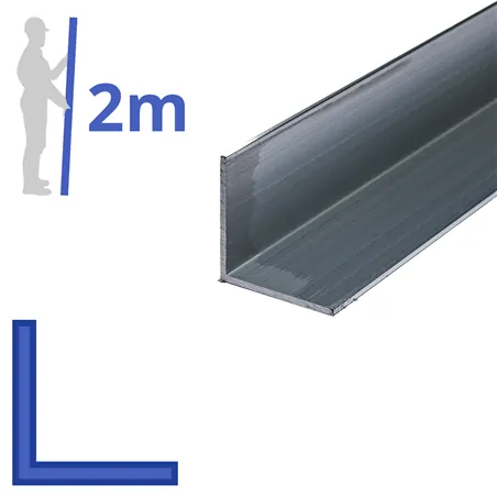 aluminium L-profiel 40x40x4mm dikwandig
