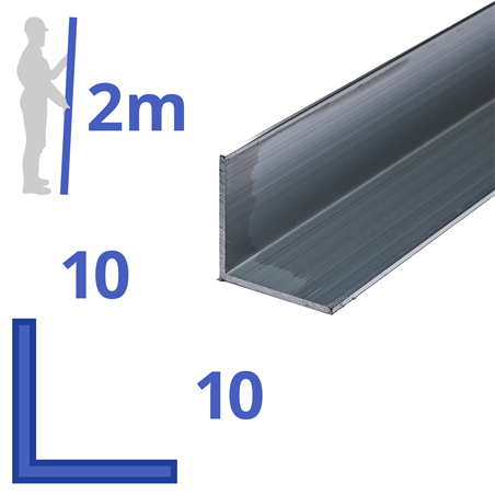 aluminium L-profiel 10x10x2mm