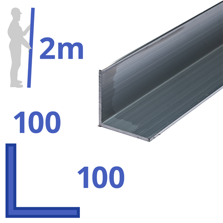 aluminium L-profiel 100x100x10mm