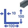 aluminium L-profiel 100x100x10mm
