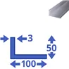 aluminium ongelijk L-profiel 100x50x3mm