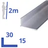 aluminium ongelijk L-profiel 30x15x2mm