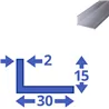 aluminium ongelijk L-profiel 30x15x2mm