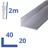 aluminium ongelijk L-profiel 40x20x2mm
