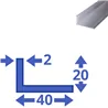 aluminium ongelijk L-profiel 40x20x2mm