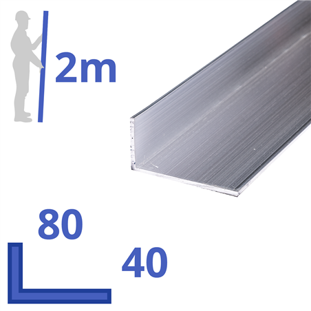 aluminium ongelijk L-profiel 80x40x4mm