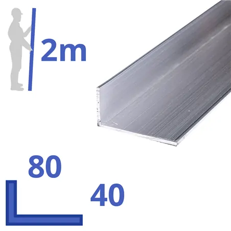 aluminium ongelijk L-profiel 80x40x4mm