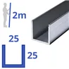 aluminium U-profiel 25x25x25x2mm