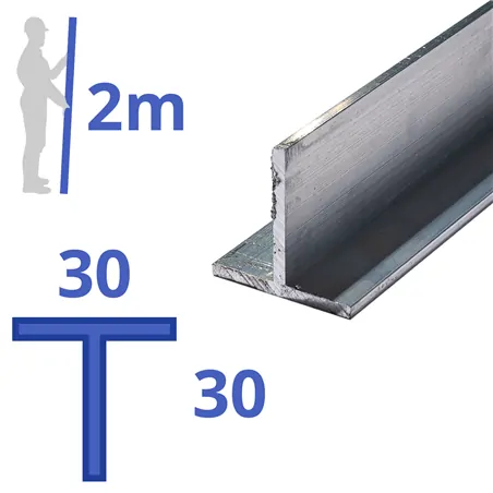 aluminium T-profiel 30x30x3mm