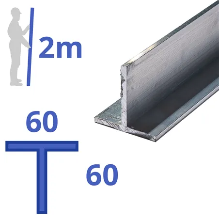 aluminium T-profiel 60x60x3mm
