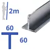 aluminium T-profiel 60x60x3mm