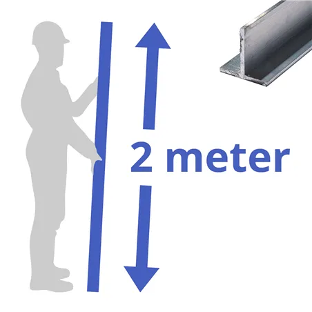 aluminium T-profiel 60x60x3mm