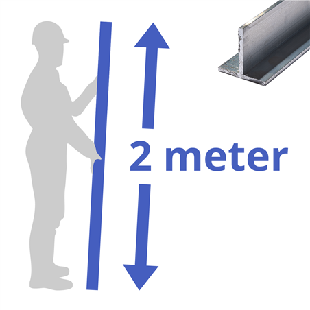 aluminium T-profiel 25x25x2mm