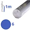 aluminium rond 6mm, lengte 1000mm