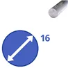 aluminium rond 16mm, lengte 1000mm