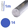 aluminium rond 14mm, lengte 1000mm
