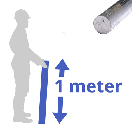 aluminium rond 20mm, lengte 1000mm