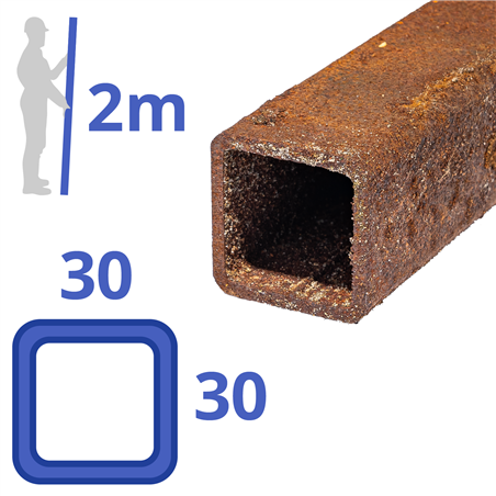 Corten-A koker 30x30x3