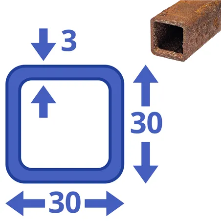 Corten-A koker 30x30x3