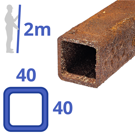 Corten-A koker 40x40x3