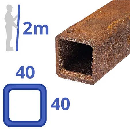 Corten-A koker 40x40x3