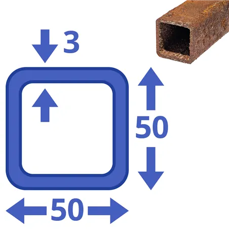 Corten-A koker 50x50x3