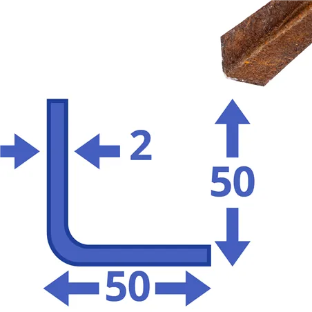 Corten L-profiel 50x50x2mm