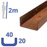 Corten u-profiel 20x40x20x2mm